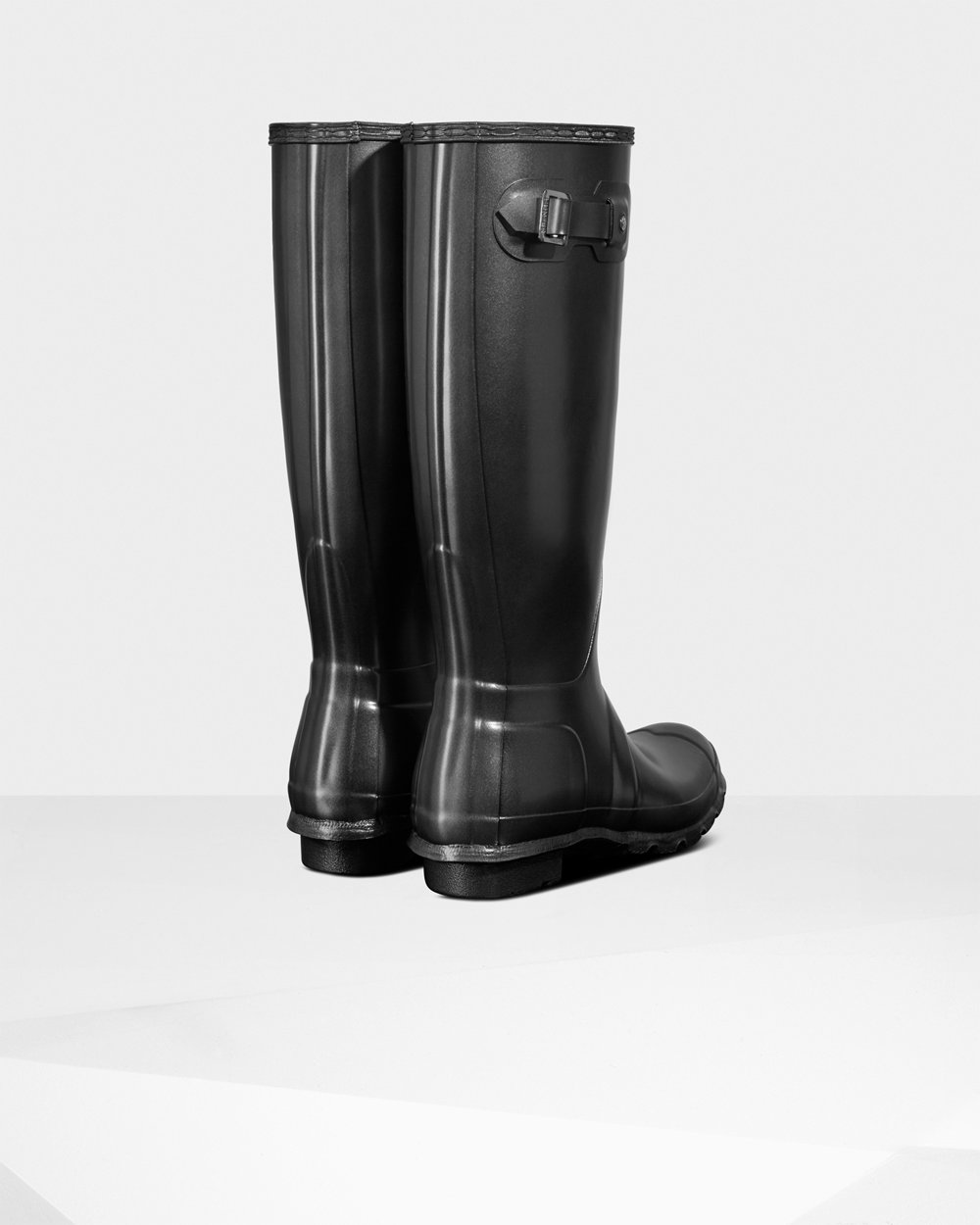 Bottes Hautes de Pluie Hunter Original Pearlized Femme Noir WOMPQUE-25